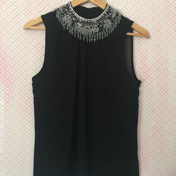 BEADED NECK BLOUSE - Picture 1 of 5